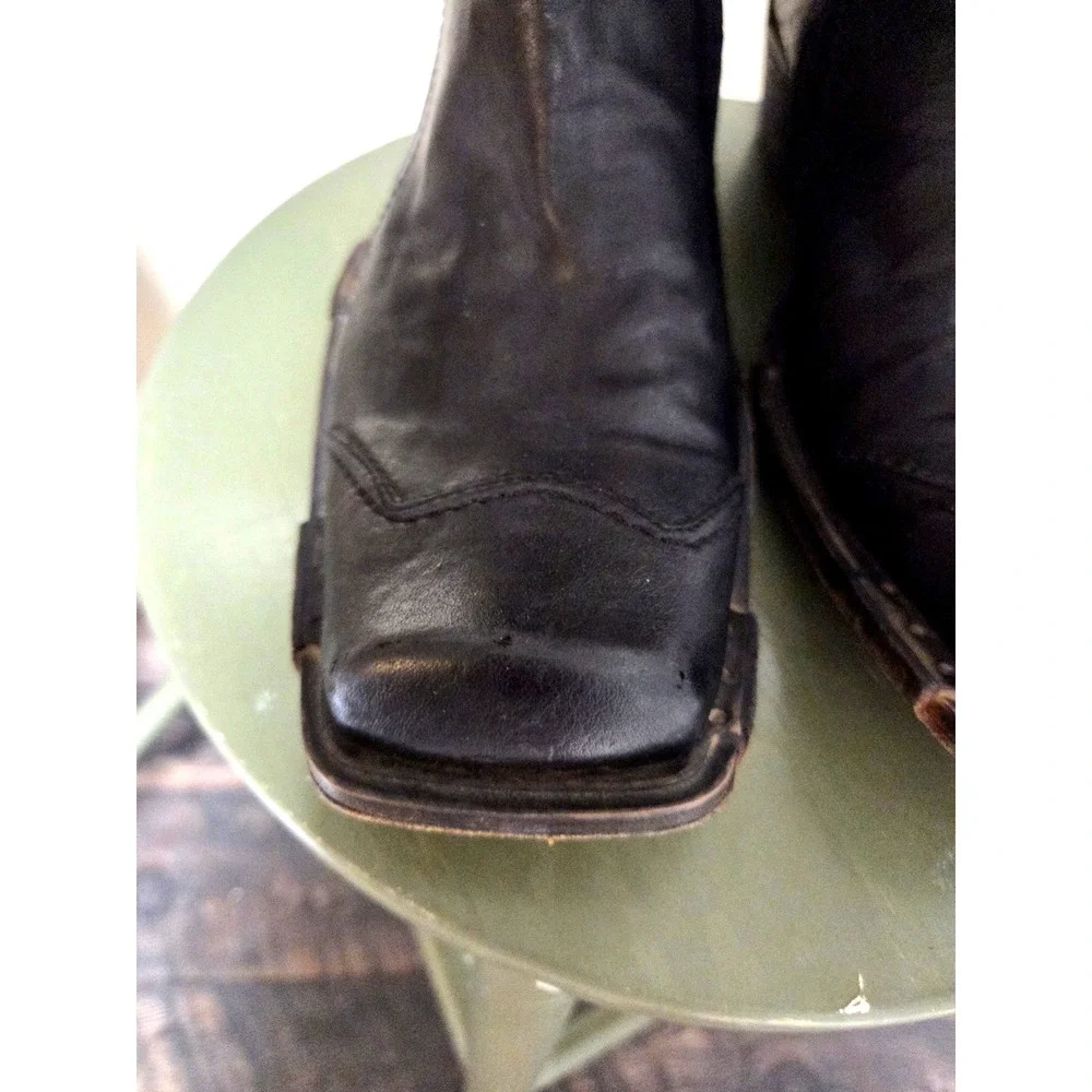 Mark Nason Rock Lives Mens Sz 9 Dragon Leather Side Zip Boots 2 Tone Italy RARE